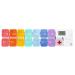 7-Day Pill Organizer with Medicine Reminder Alarm Cozycabin Weekly Large Vitamin Box Organizer - AM PM Daily Travel Medication Box(Rainbow)