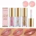 Plump Lip Glow Lot de 3 huiles l vres avec grande t te de pinceau hydratant non collant et hydratant Finition brillante pour les l vres nourrissantes
