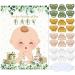 Sinmoe Pin the Pacifier on the Baby Party Games Sage Gr ne BabyArty Decorations Fasten the pacifier to the baby poster set with 24 pacifier stickers Eyebilders for young girls birthday