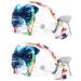 Watercolor French Bulldog Scrub Caps Hats Women Bouffant Working Hat Ponytail Holder for Women Long Hair Covers 2PCS Pattern 01