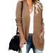Autumn And Winter Women's Casual Fashion V-neck Solid Color Loose Long Sleeve Pockets Cardigan Cardigan Women S Brown