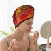Quick-Dry Hair Towel Wrap with Button | Autumn Leaf Towel Turban for Effortless Hair Drying - Buy Online on GoSupps.com