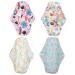 Gleavi 4 piece washable aunt towel support reusable women bands Washable incontinence inserts panty inserts menstruation pillows made of bamboo coal bamboo-activated carbon-pad organically