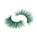VNIHTT Colored Lashes 20mm 3D Mink Lashes With Color Colored Eyelashes Dramatic Look Soft Fluffy Green Fake Eye Lashes 1 Pair For New Year Cosplay Party Stage Halloween Masquerade Green(20MM)