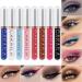 evpct 8 Colors Colored Colorful Liquid Makeup Eyeliner Liquid Set Stamp Shapes Eye Liners for Women Pink Red Blue Purple White Black Eye Liner Liquid Liner Waterproof delineadores de colores para ojos A02-Matte
