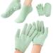 Aster Moisturising Socks and Gloves Set 4 Pcs Silicone Sock and Gloves for Women Repairing Dry Cracked Hands Feet Skin Care Gel Lining Infused with Essential Oils and Vitamins Green