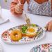 Fruit Tray Butterfly Love Flower Series High Temperature Matte Glazed Handle Oval Steak Plate Food Plate Ceramic Plate Kitchenware - Buy Online on GoSupps.com