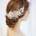 Frcolor Crystal Bridal Hair Side Clip Rhinestone Pearl Wedding Hair Accessories for Bride Bridesmaids Headpiece for Wedding