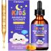 Kids Magnesium Glycinate Liquid Drops Magnesium for Kids with L-Theanine Omega-3 Vitamin D3 K2 Zinc for Sleep Calm Relaxation Brain Bones & Focus 2 Fl Oz Orange-Mango Flavor