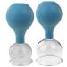 PULOX Pulox cupping glasses set made of real glass 2 pieces 5.2 cm and 6.2 cm blue facial cup cupping