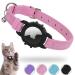 Airtag cat neck band integrated Apple Air day cats collars soft GPS cat neck band with Airtag bracket & bell light tracker collar cat girls/young cats for collar (pink) xs pink
