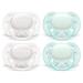 Philips AVENT Ultra Soft Pacifier 0-6 Months Arctic White/Green 4 Pack SCF214/40 White/Green 0-6m