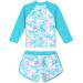 Girls Long Sleeve Swimsuit Set | UPF 50+ Protection | Blue Mermaid Design | 3-4 Years - Buy Online on GoSupps.com