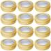 0.5 Ounce Aluminum Tin Jar 15 ml Refillable Containers Clear Top Screw Lid Round Tin Container Bottle for Cosmetic ,Lip Balm, Cream, 12 Pcs Gold Color. 0.5-Ounce