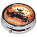 Thanksgiving Turkey Portable Metal Pill Box - Round Mini 3-Compartment Hinged Design for Small Pills Ideal for Travel - Buy Online on GoSupps.com