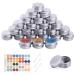 Flintronic 24 pieces 5ml aluminum empty jar cream can empty with small spoon and label travel pots Set for mini candles cosmetics silver