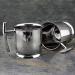 Shaving brush mug with handle stainless steel shaving cream soap dish shaving mug