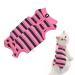 Clrybo Katzenbody After op anti-trim cat professional recovery suit dog cat clothing after castration alternative surgical recreational suit for belly wounds or skin diseases Striped pink