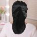 AWAYTR Long Satin Bonnet for Women - Double Layer Elastic Silk Hair Sleeping Cap (Black) - One Size - Buy Online on GoSupps.com