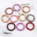 Spiral Hair Ties - Printed Coil Hair Accessories for Women and Girls (Pack of 10) - D-Feather Color - Buy Online on GoSupps.com