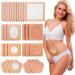 32Pcs Castor Oil Pack Patches Set for Waist Stomach Belly Highly Absorbent Self-Adhesive Organic Cotton Pads Leak Free Portable Disposable for Daily Travel 32pcs Set for whole body
