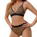 Yuyutulips Bralette for women Triangle Soft Cup Adjustable carrier BH deep V-neck seamless wireless comfort lift push up brhs s leopard print