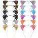 FRCOLOR Cat Ears Headband Halloween Make Up Party Favors for Adults Kids (Colored) One-sided Glitter