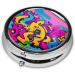 Graffiti Wall Mini Round Pill Box | 3 Compartment Portable Organizer for Travel & Daily Use - Buy Online on GoSupps.com
