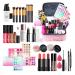 Jascherry make-up gift set for women all in a make-up set with portable pink bag trip cosmetics set with eyeshadow lipstick lip gloss mascara for face eyes and lips