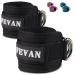 FEVAN 2 Pairs Anklets with Pulleys Padded Velcro Gym Accessories Unisex Black
