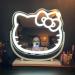 Hello Kitty Kawaii Desk Mirror with Lights | Touch Sensor Dimmer | Multi-Color LED Strip Light | Adjustable Tilt | Metal Base - Buy Online on GoSupps.com