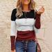 Women's Fitted Lace V Neck Long Sleeve Henley Shirt - Wine | Ribbed Knit Tunic Top - XX-Large - Buy Online on GoSupps.com