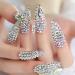 Coolnail Luxurious 3D Full Cover Holo Rhinestone 24pcs Jewelry Deco Fake Nails Super Extra Long Stiletto Press on False Nails Manicure Nail Art Tips Set for Wedding Party L6332