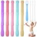 Hongteya bite tube baby bite ring baby silicone in food quality bpa-free dental aid baby for babies 0-6 months 6-12 months bassring baby (6 pieces) vibrant colors