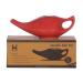 HealthGoodsIn Premium Handcrafted Durable Ceramic Neti Pot Nasal Cleansing Dishwasher Safe 225 Ml. - Crackle Pattern Red