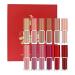 Pruojhw Lip Gloss - 12 Colors - Long-lasting and Waterproof Makeup - Non-sticky Lipstick - For Women and Girls - For Dates Stage Vacation Business Trips Travel