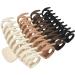 OWIIZI Large Claw Clips for Thick Hair, 4.3" Matte Big Hair Claw Clips Non-Slip Claw Hair Clips Strong Hold Barrette Jumbo Hair Clips for Women Long Thick Hair (4packs) Style 6