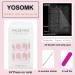 YOSOMK Pink French Tip Press on Nails Medium with Flower Designs - Square False Nails for Women | Glue-On Static Nails B11 - Buy Online on GoSupps.com