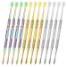 12 Packs Wax Carving Tool Stainless Steel Sculpting Tool Spoon Carving Tool 4.75 Inch (Silver+Rainbow+ Gold)