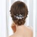 Allereya Crystal Pearl Wedding Hair Comb Barrette Rhinestone Pearl Flower Hair Comb Barrette Silver CZ Flower Bling Bridal French Pearl Head Comb Bride Hair Accessories for Women and Girls (Silver) - Buy Online on GoSupps.com