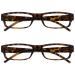The Reading Glasses Company Brown Tortoiseshell Lightweight Comfortable Readers Value 2 Pack Designer Style Men Women UVR2PK032BR +3.50