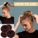 Hair Donut Bun Maker Set - 4 Pcs with 10 Hair Pins | 2 Size Bun Shaper Set for Chignon Hair Style - Brown - Buy Online on GoSupps.com