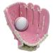 Baseball glove for children adolescents adults softball glove 24.1-32.8 cm for training and beginners baseball glove left hand right hand throw pink with ball.10.5 Inch / Age 4-10