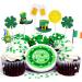 Saint Patrick's Day Glitter Clover Green Round Badge Cupcake Toppers - Saint Patrick Cake Topper Decorations For St Patrick Day Party Engagement Holiday Celeration Dessert Decor - Buy Online on GoSupps.com