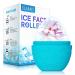 Ice Roller Silicone Egg Shape Ice Mold Roller Face Care Reusable Soothing Massager Stones for Puffy Eyes and Tightening Skin Facial Treatment Tool Product for Face Eyes Neck (Blue)