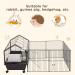 PawHut Metal Small Animal Cage Rabbit Cage for Guinea Pig Chinchilla Hedgehog Bunny with Removable Wheels and Foldable Detachable Run Fence 34.6" L x 50.6" W x 22" H 128L x 87W x 56H cm - Buy Online on GoSupps.com
