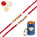 Ghasitaram Gifts Rakhi for Brother Rakhis Online - Set of 2-Nbh204 Rakhis with 100 GMS of Dryfruits Mix Can Rakhi with 100 gms of Dryfruits Mix Can