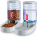 Gravity Pet Feeder and Waterer Dog Water Bowl and Dog Food Bowls Set Cat Bowls for Food and Water Automatic Dog Feeder Automatic Cat Feeders Design for Small Medium and Big Pets gray