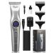 Professional Cordless Hair Trimmer, 0mm Baldheaded Hair Clipper T-Blade Hair Clipper for Men Zero Gapped Detail Beard Shaver Silver Trimmer