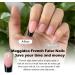 Maggidea French Tip Nude Coffin Fake Nails - 240 Pcs Glossy Full Cover False Nails for Girls and Women | Glue-On Ballerina Nail Art Manicure Decorations (French-Medium Square Black) - Buy Online on GoSupps.com